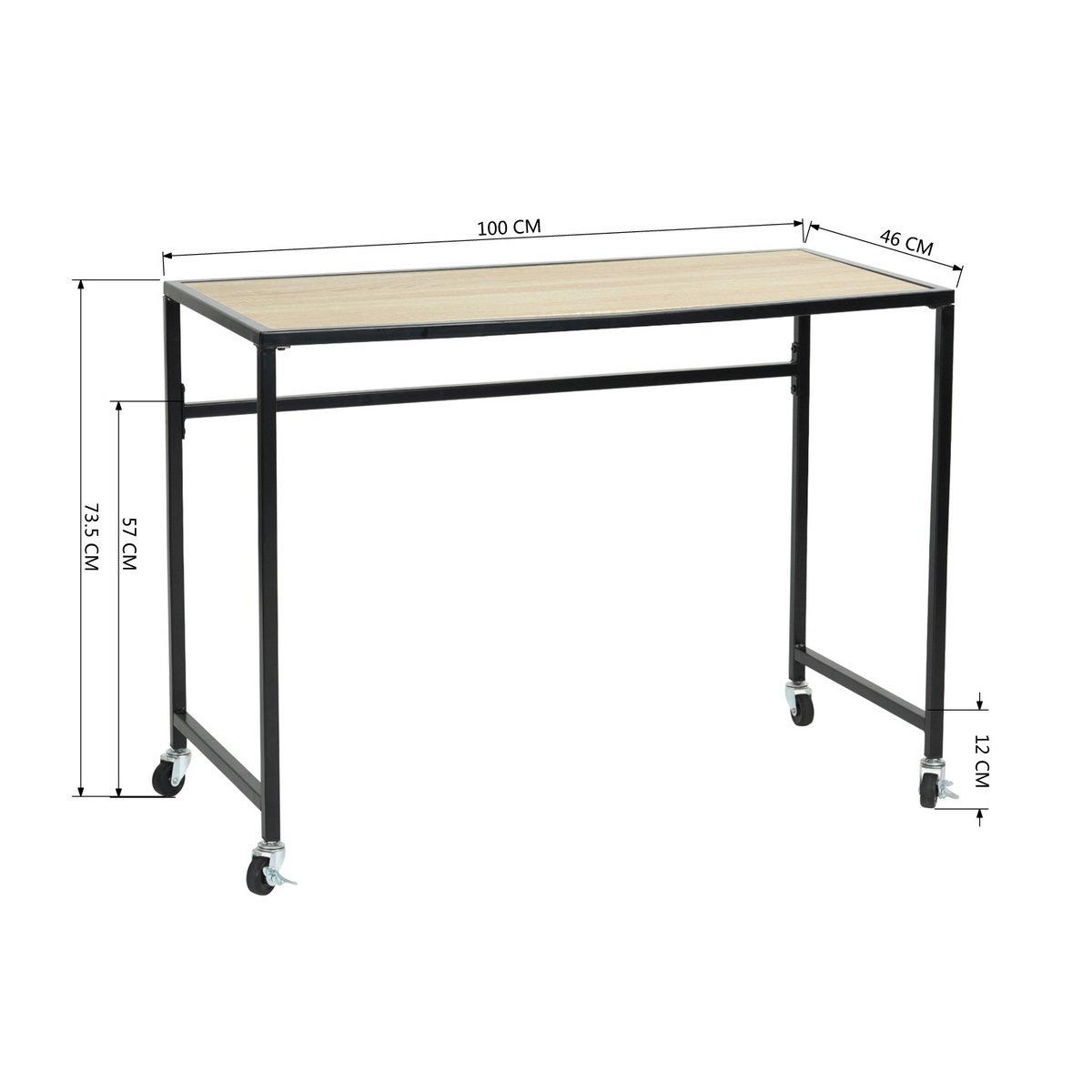 FurnitureR Waikaia 100cm Desk with Wheels