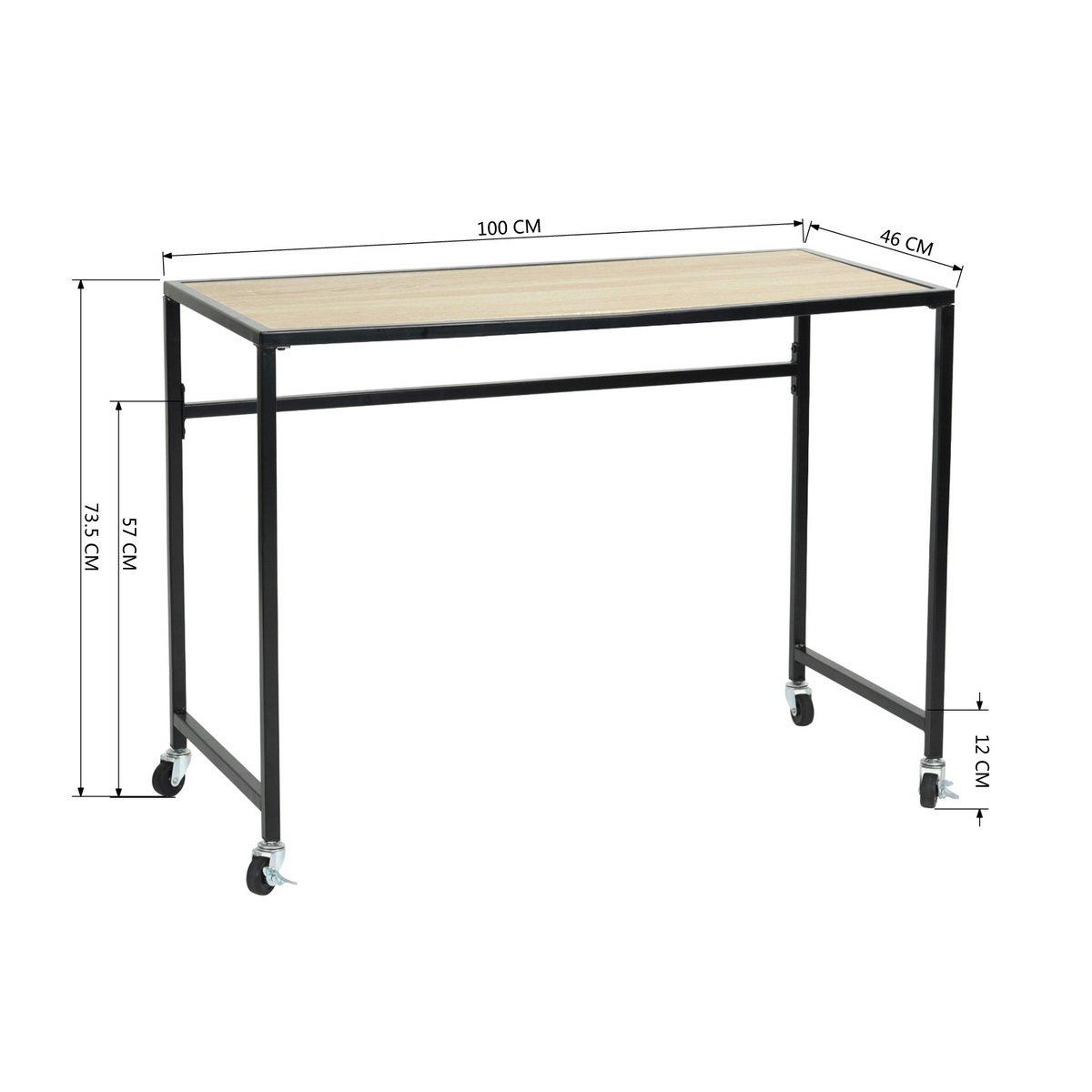 FurnitureR Waikaia 100cm Desk with Wheels