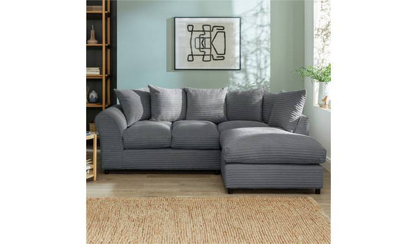 Argos Home Harry Small Right Hand Cord Corner Sofa-Charcoal