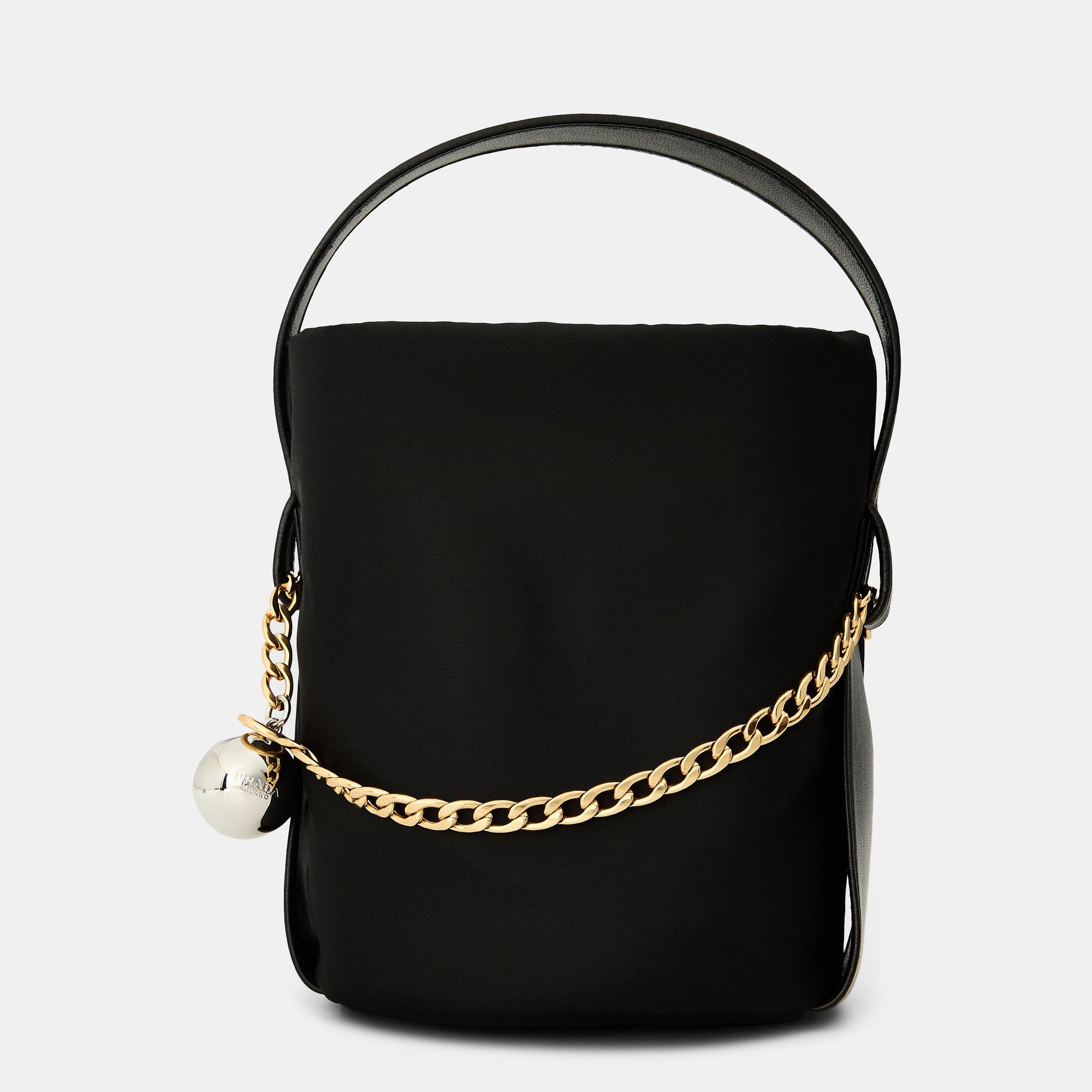 Prada Petit Sac Noir mini Re-Nylon and nappa leather bucket bag