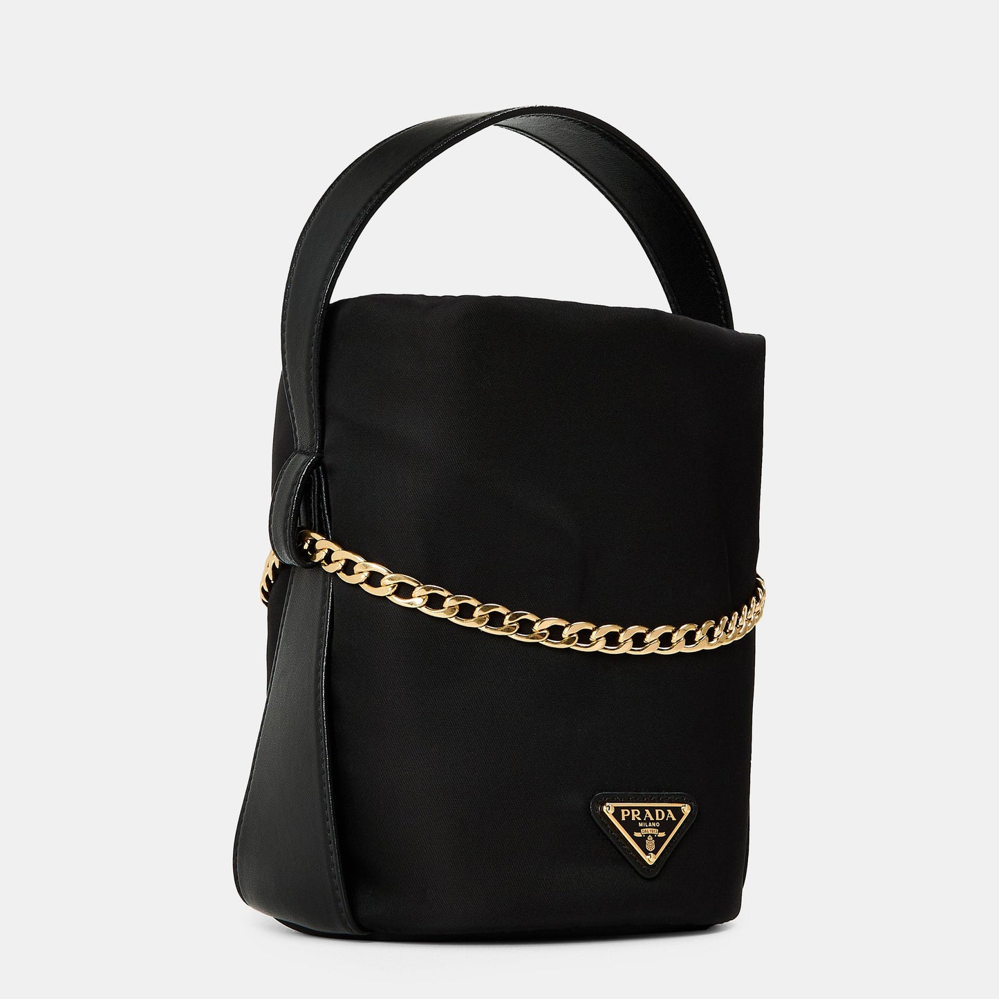 Prada Petit Sac Noir mini Re-Nylon and nappa leather bucket bag