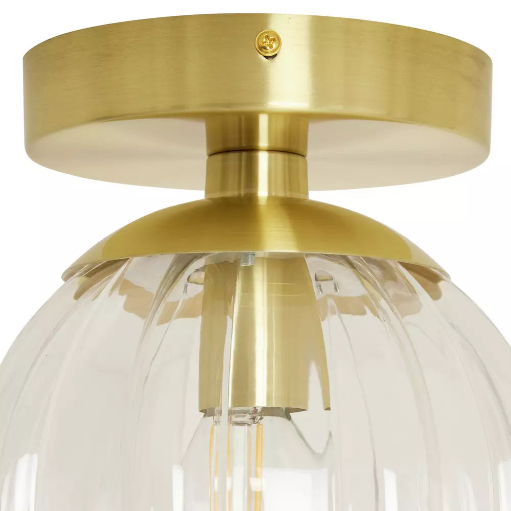 Habitat Metal Bathroom Flush Ceiling Light - Brushed Brass