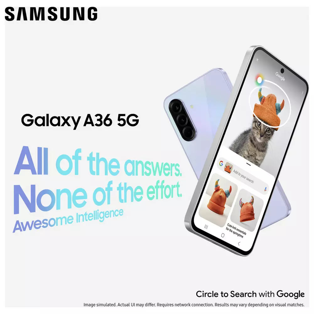 SIM Free Samsung Galaxy A36 5G 256GB AI Mobile Phone - Black