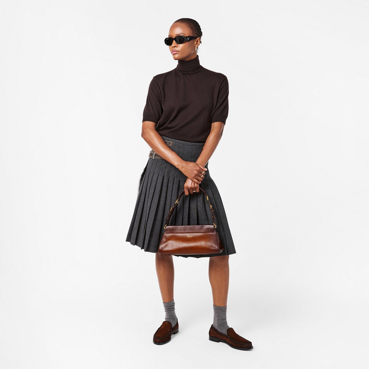 Prada Women's Multi Buckle Top Handle Bag