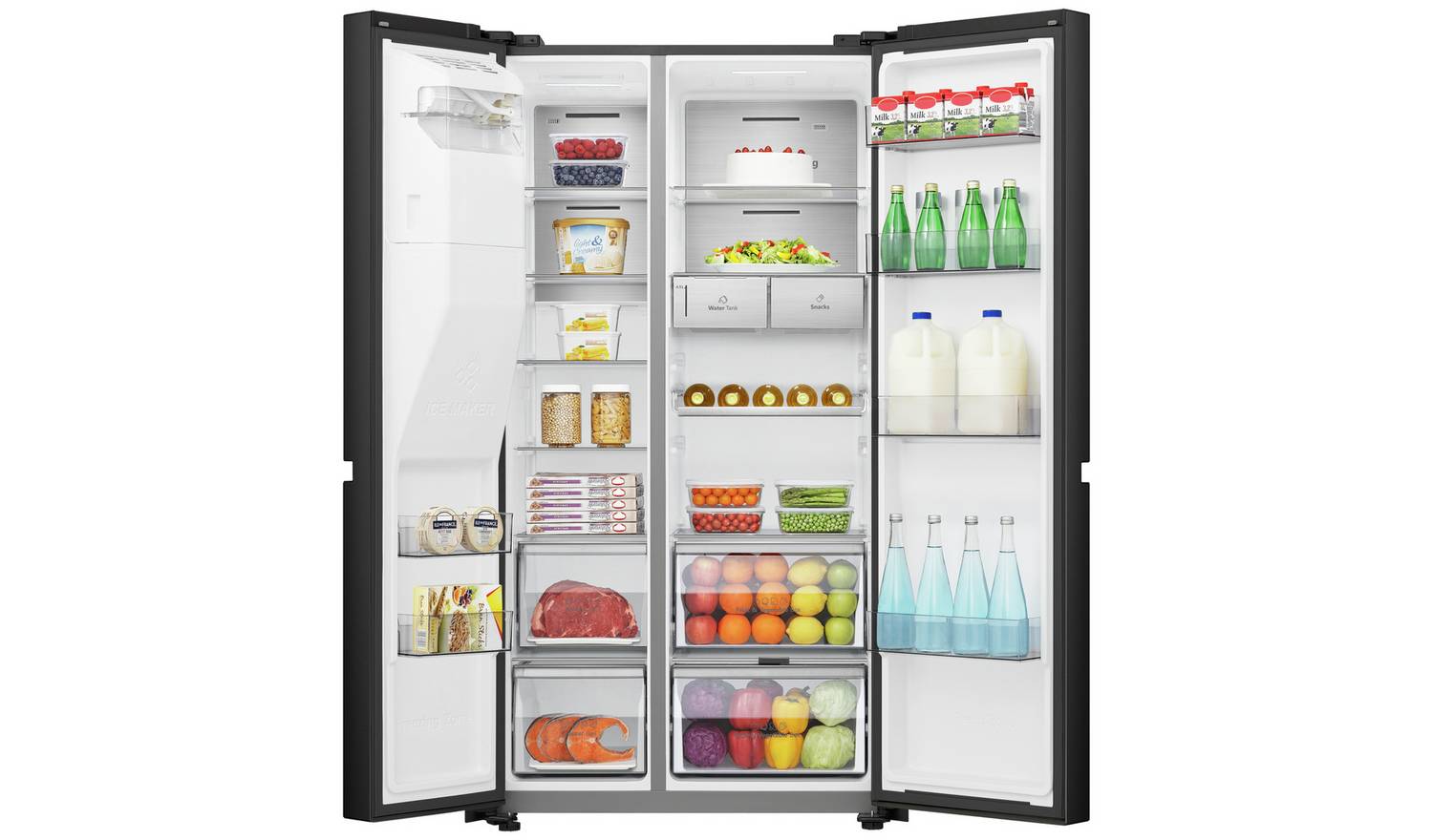 Hisense RS818N4TFE American Fridge Freezer - Black