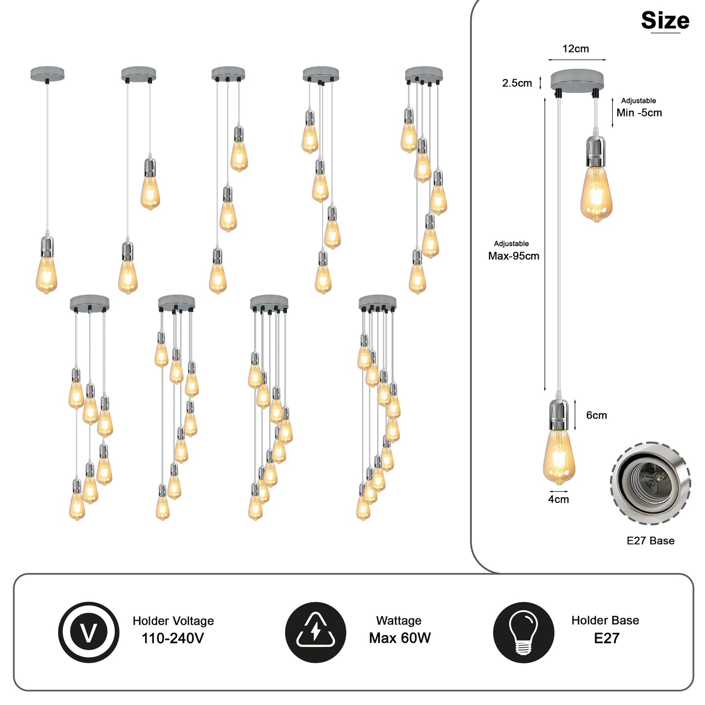 Modern Industrial Style Pendant Light Fitting ~6304 - Interactive Group
