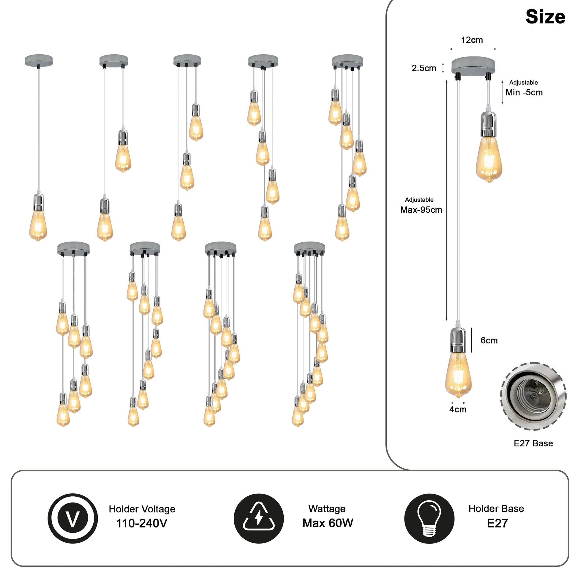 Modern Industrial Style Pendant Light Fitting ~6304 - Interactive Group