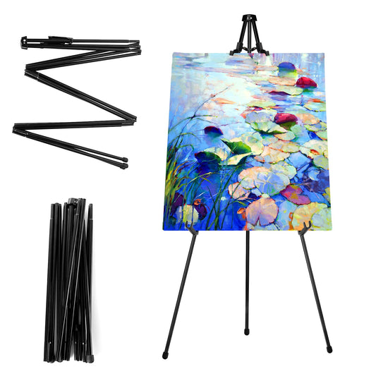 Adjustable  Display Easel Stand  160cm Tall  Portable Collapsible Tripod with Plastic Holder - Interactive Group