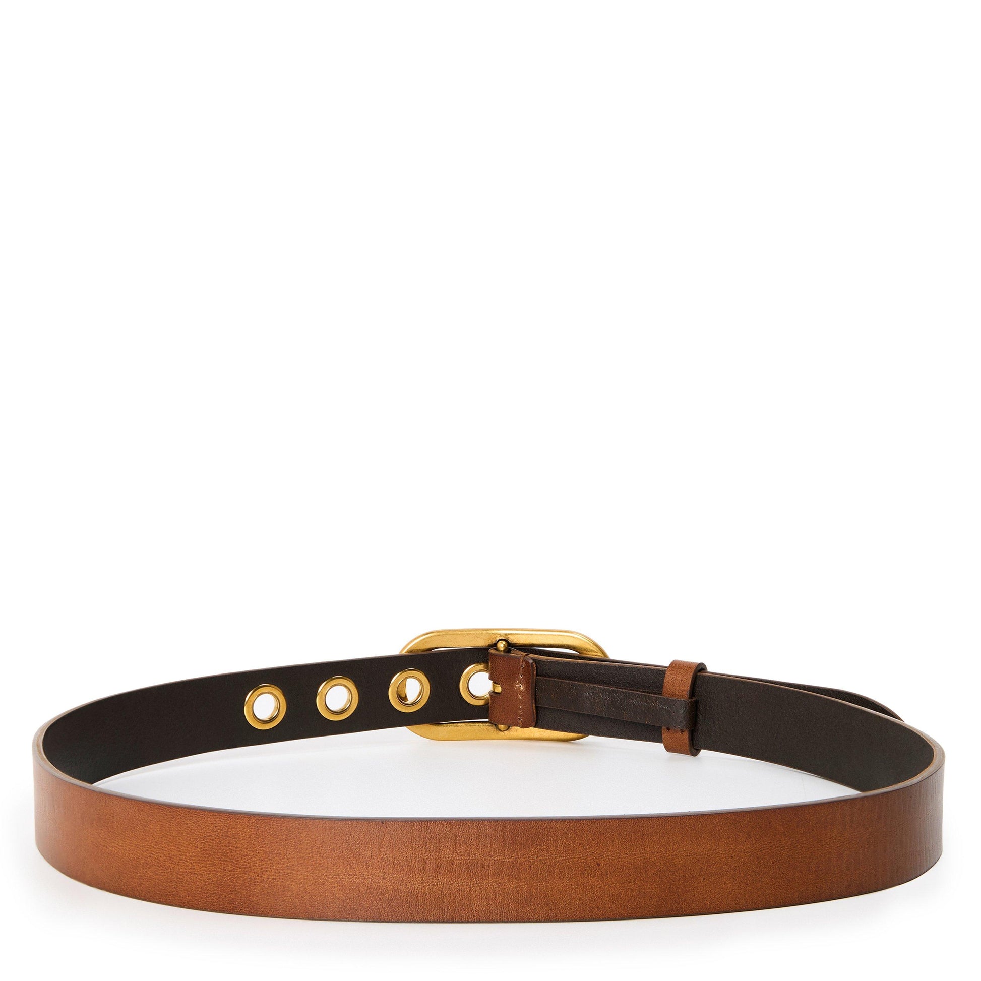 Miu Miu Women's Vintage Ringlet Leather Metal Ringlet Closure Belt