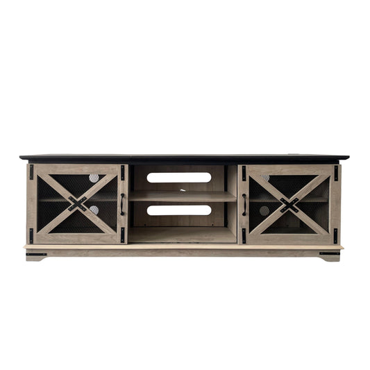 TV Stand with Sliding Mesh Doors