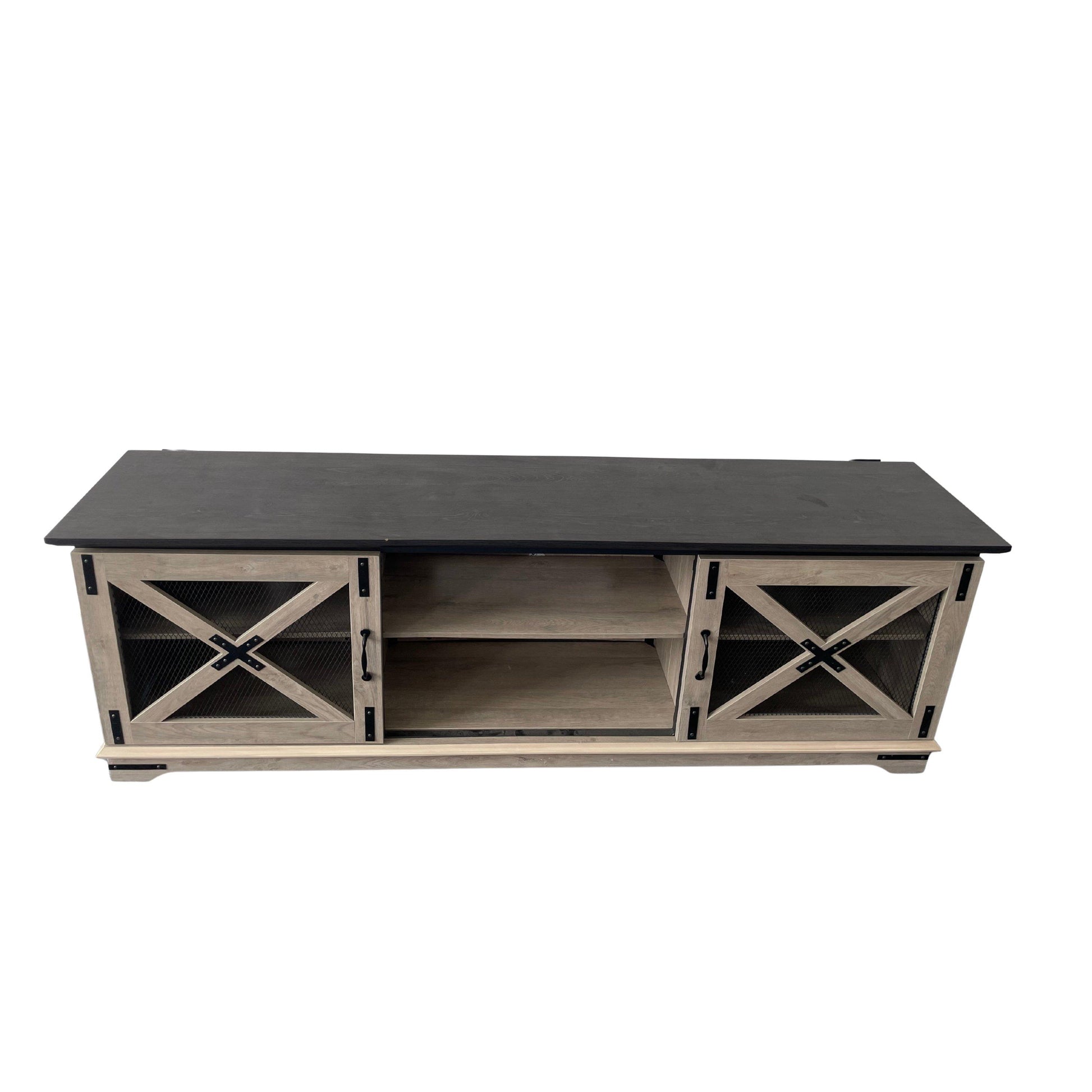 TV Stand with Sliding Mesh Doors