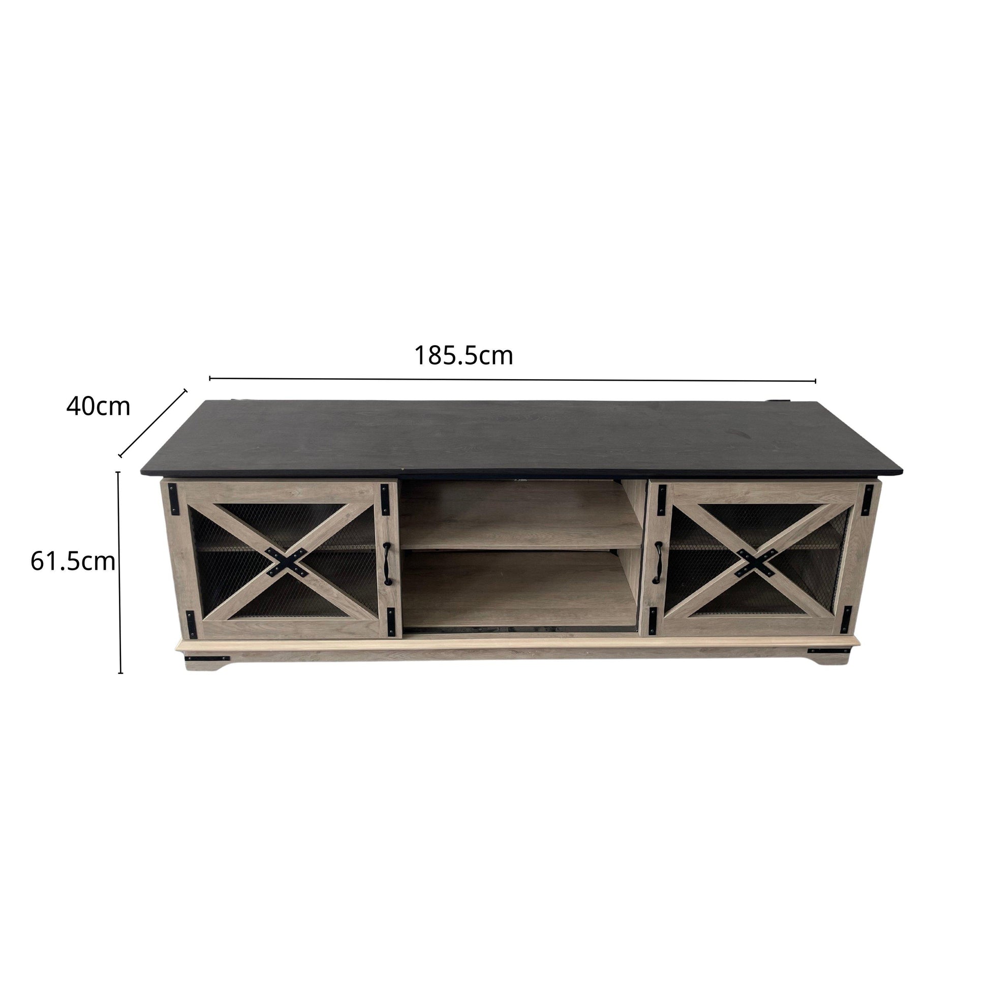 TV Stand with Sliding Mesh Doors