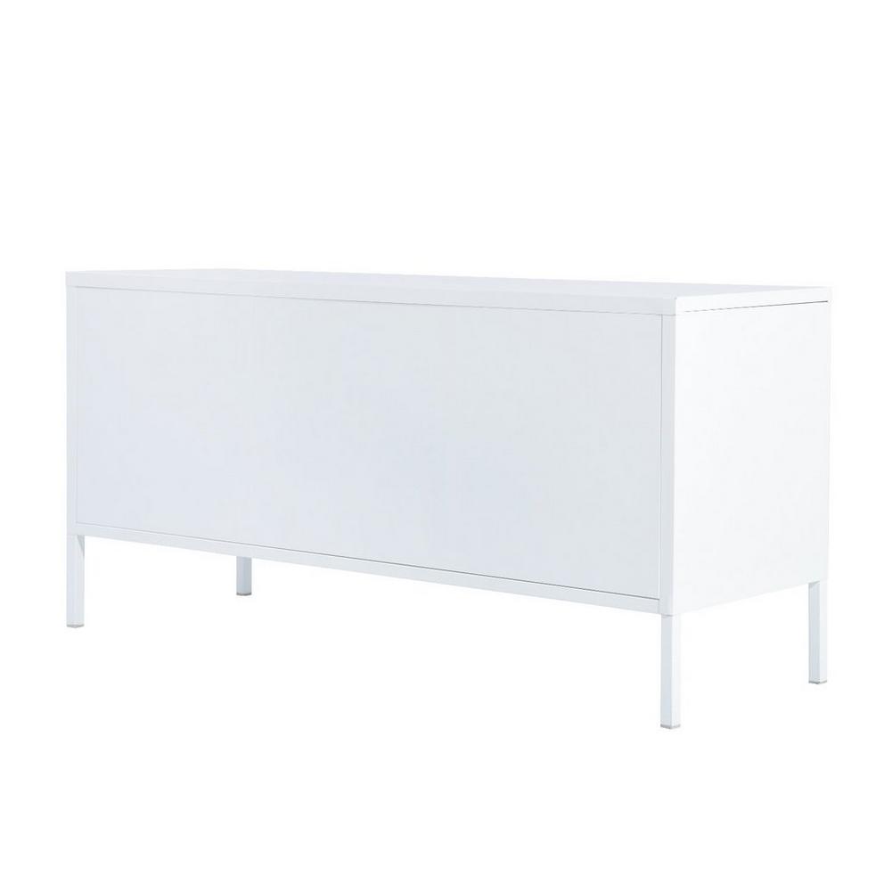Storage Cabinet with Shelves and Perforated Door White 96.5 x 40 x 64.5 cm