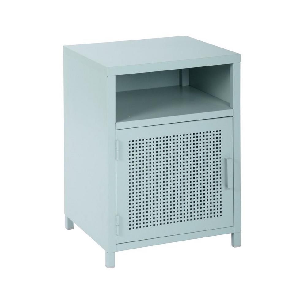 Metal Storage Cabinet with Perforated Door and Open Shelf 39 x 35 x 56 cm