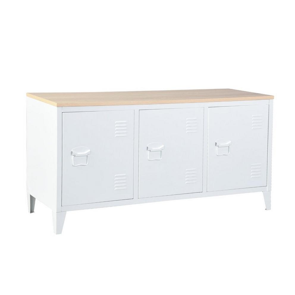 Sideboard Cabinet with 3 Doors and Wood-Look Top 120.5 x 40.5 x 60 cm
