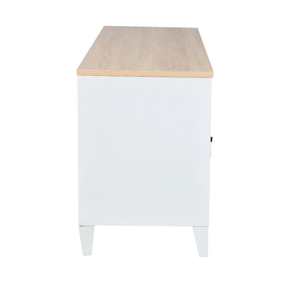 Sideboard Cabinet with 3 Doors and Wood-Look Top 120.5 x 40.5 x 60 cm