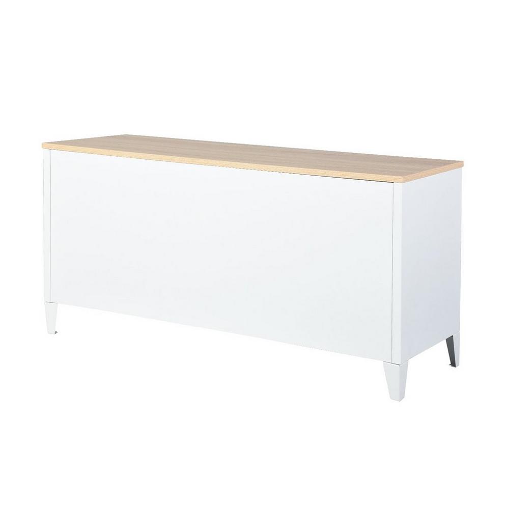 Sideboard Cabinet with 3 Doors and Wood-Look Top 120.5 x 40.5 x 60 cm