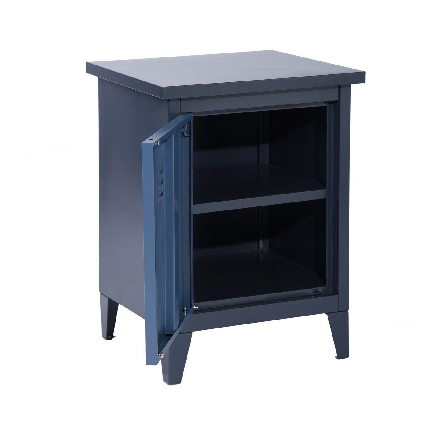 Metal Bedside Cabinet with Door and Shelf 44 x 39 x 60.5 cm
