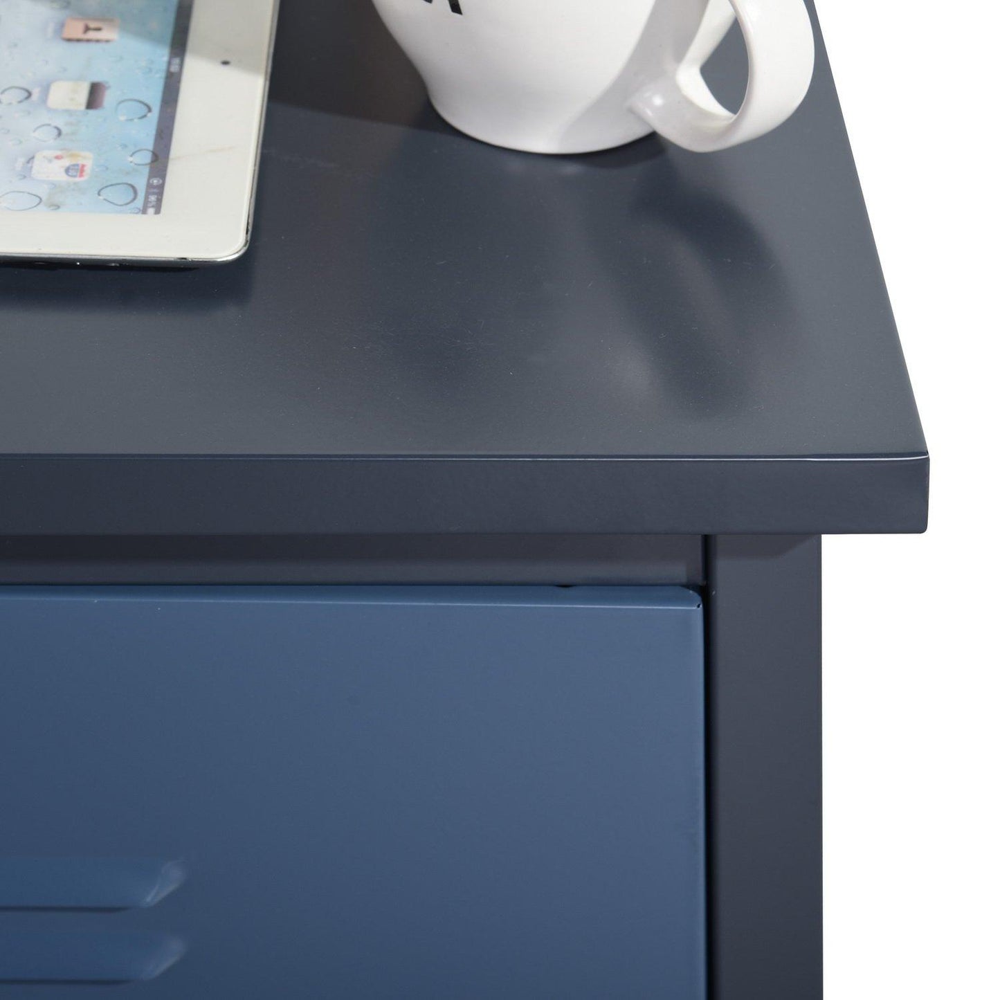 Metal Bedside Cabinet with Door and Shelf 44 x 39 x 60.5 cm