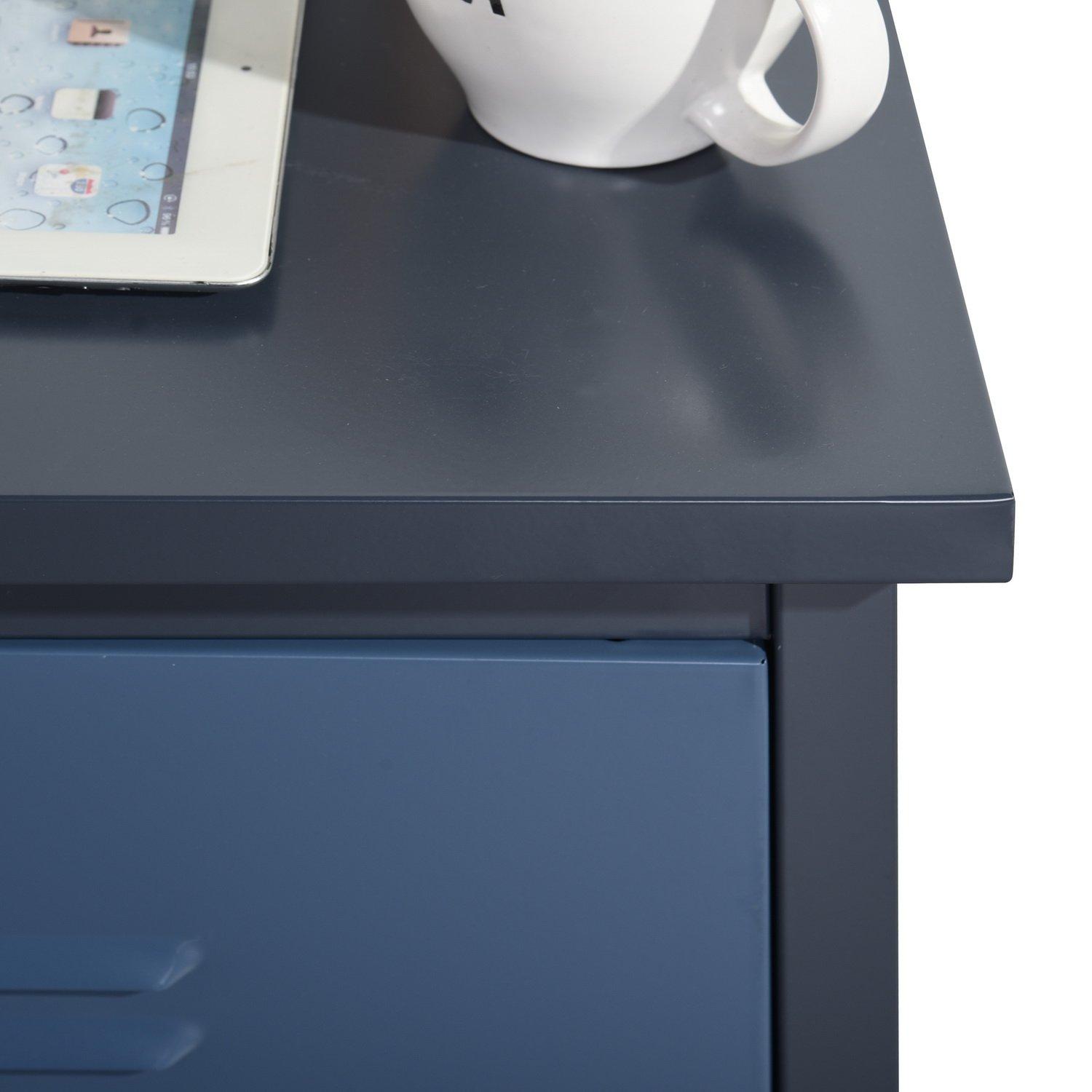 Metal Bedside Cabinet with Door and Shelf 44 x 39 x 60.5 cm