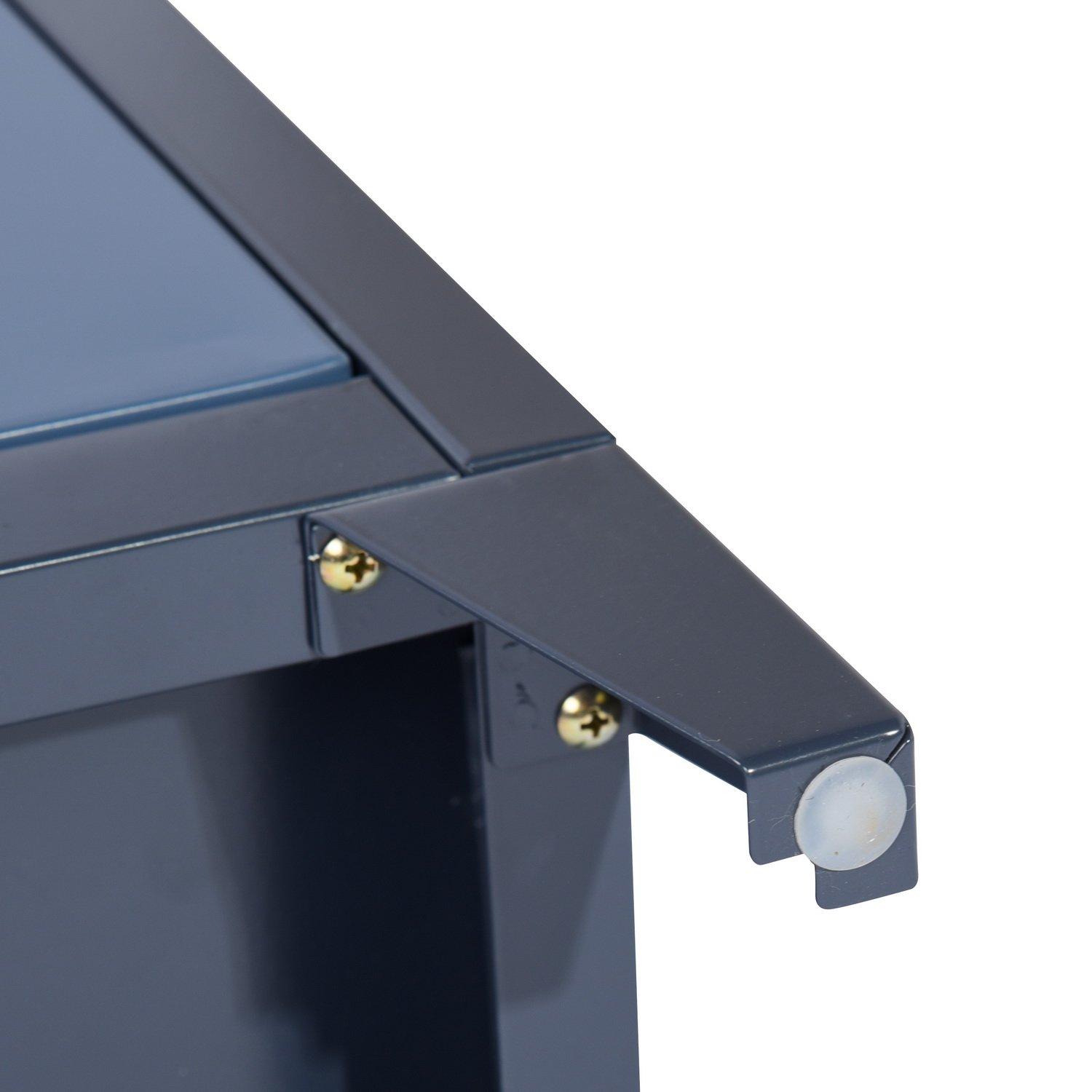 Metal Bedside Cabinet with Door and Shelf 44 x 39 x 60.5 cm