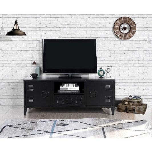Metal TV Stand with Storage 120 cm Media Console Cabinet