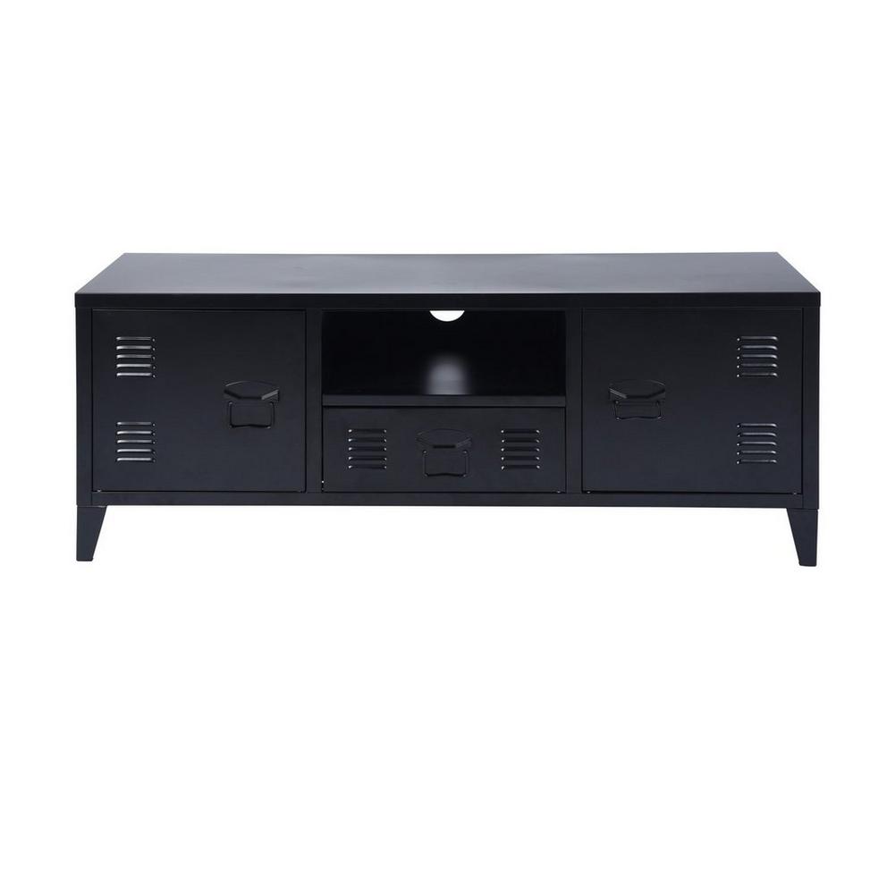 Metal TV Stand with Storage 120 cm Media Console Cabinet