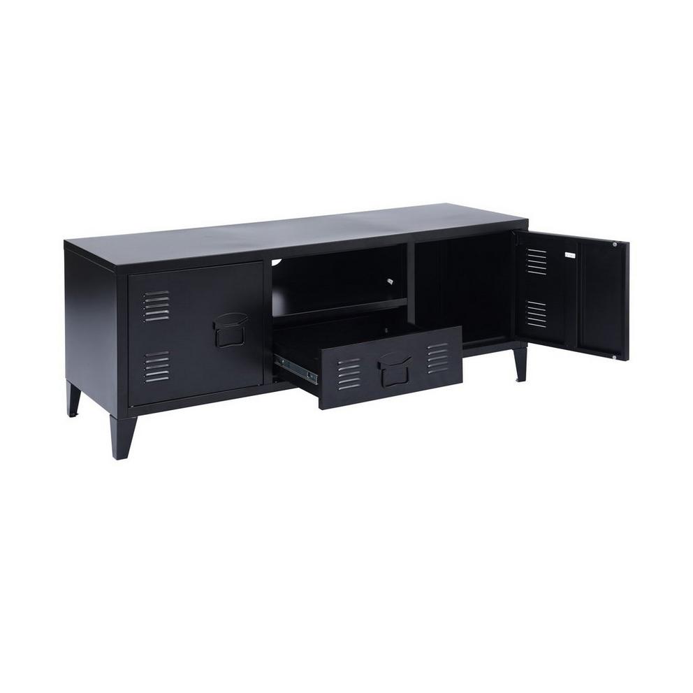 Metal TV Stand with Storage 120 cm Media Console Cabinet