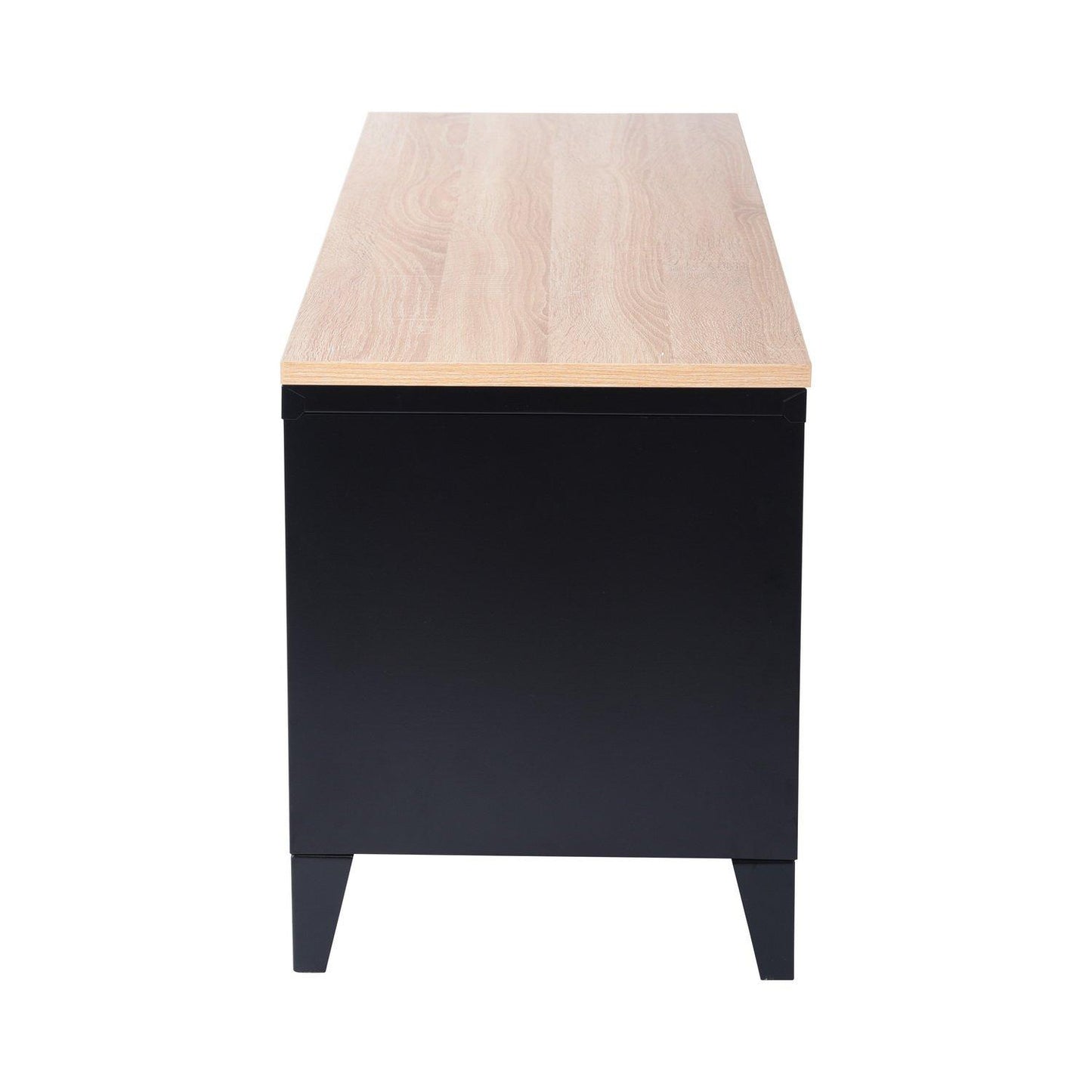 FurnitureR Industrial Metal TV Stand with Storage 120 cm Media Console Cabinet