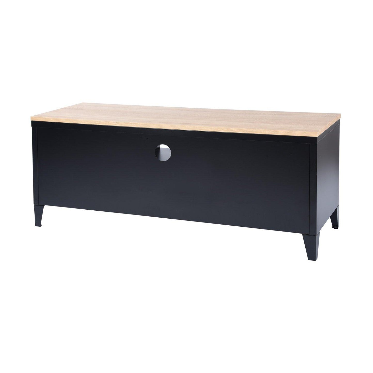 FurnitureR Industrial Metal TV Stand with Storage 120 cm Media Console Cabinet