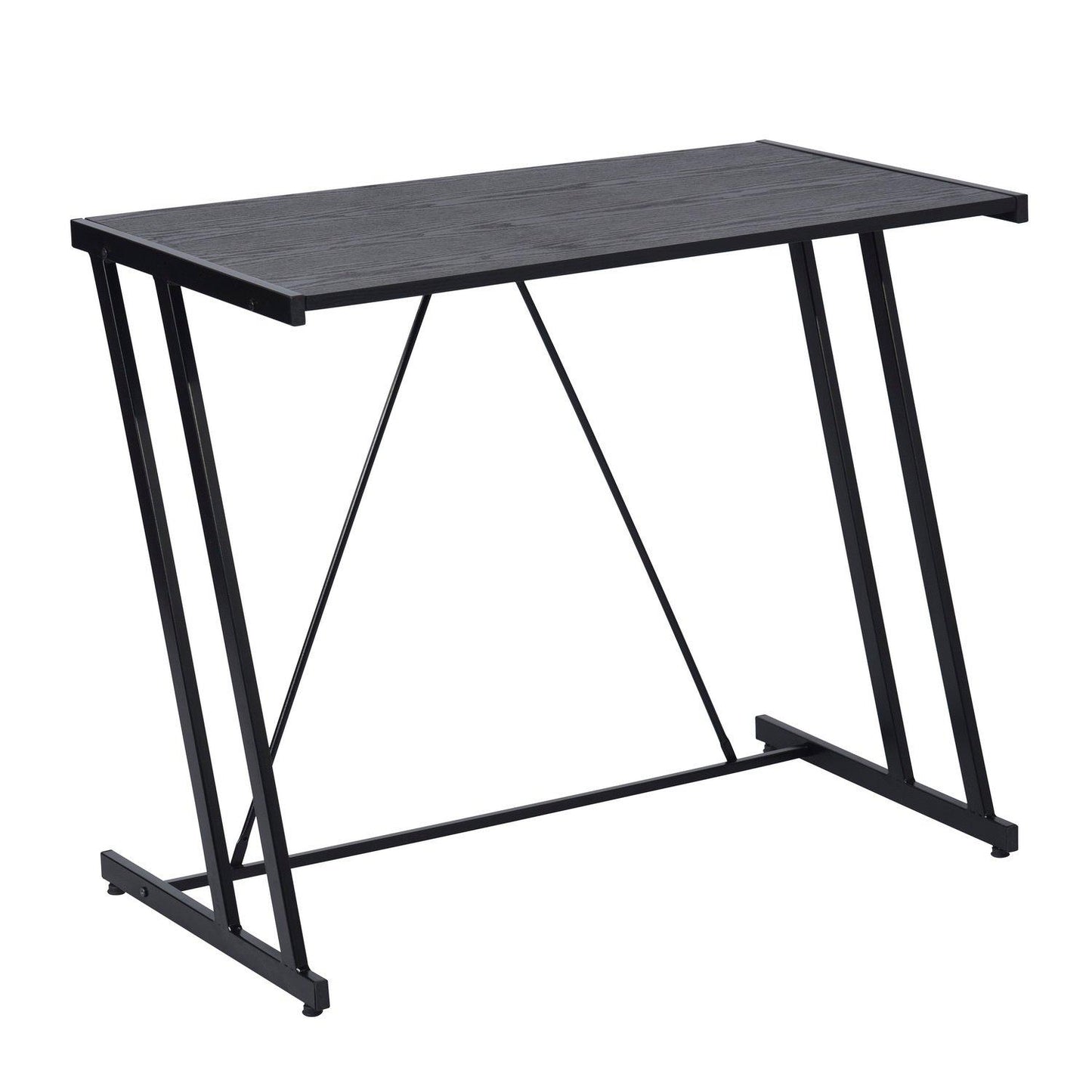 FurnitureR Computer Desk Black Metal Frame Writing Table