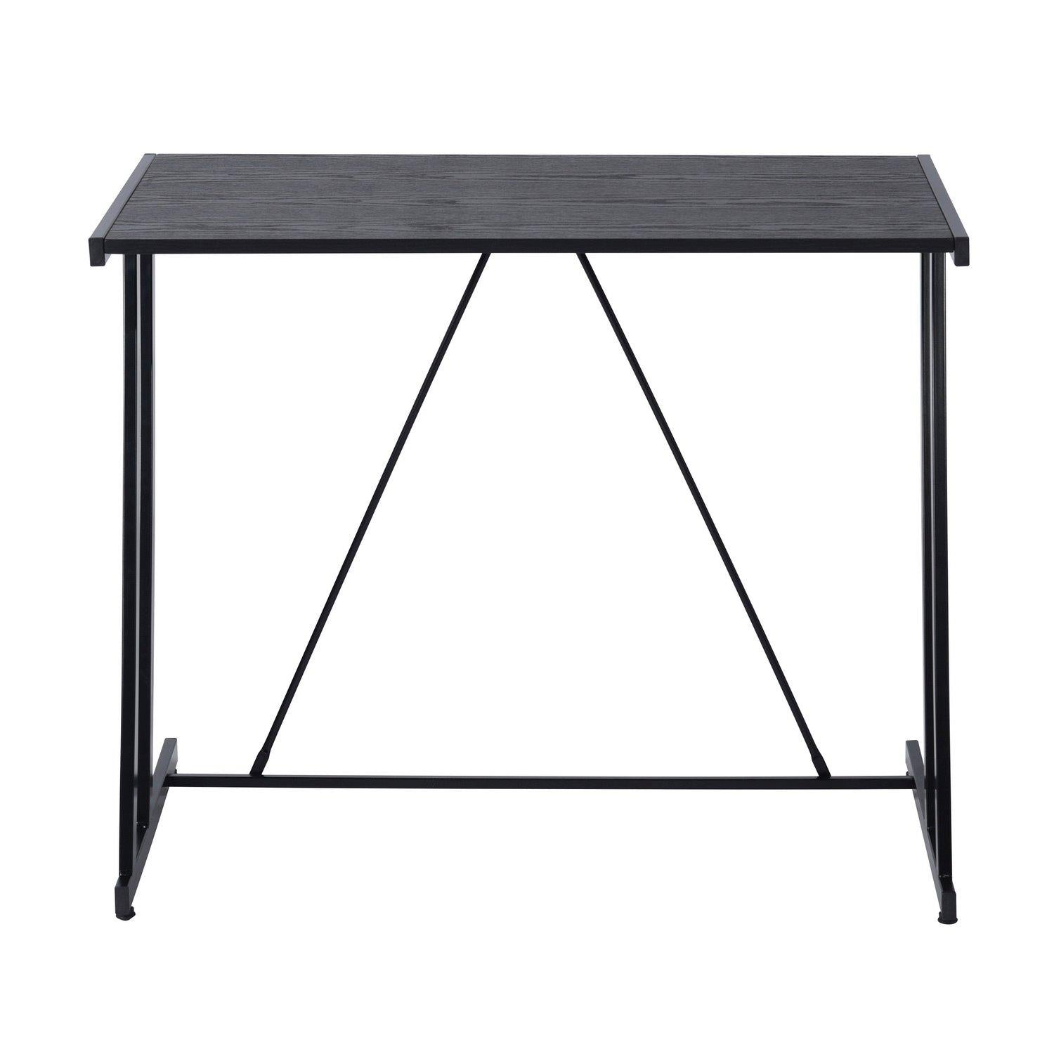 FurnitureR Computer Desk Black Metal Frame Writing Table