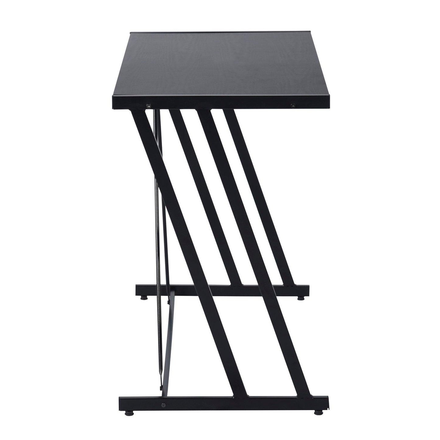 FurnitureR Computer Desk Black Metal Frame Writing Table
