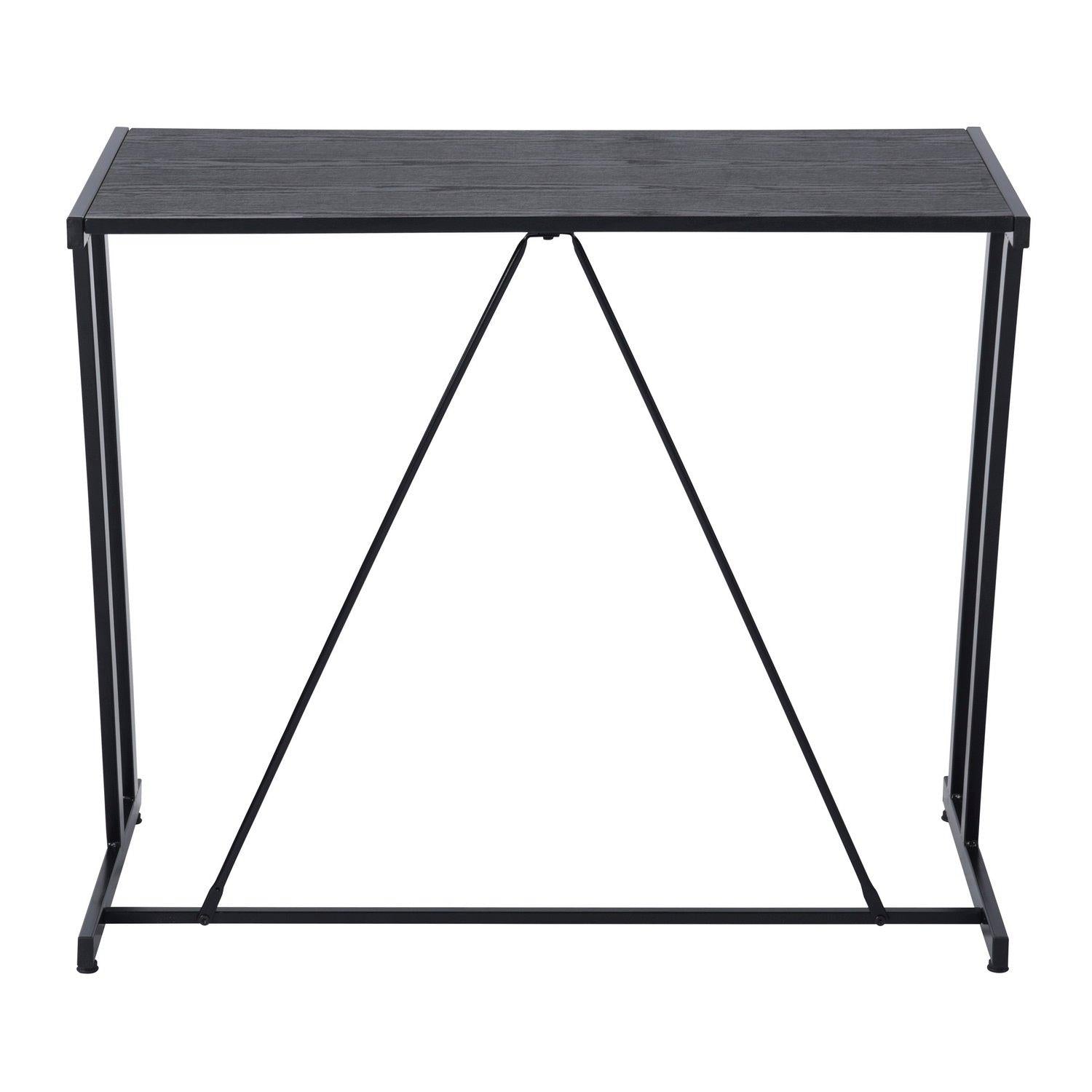 FurnitureR Computer Desk Black Metal Frame Writing Table