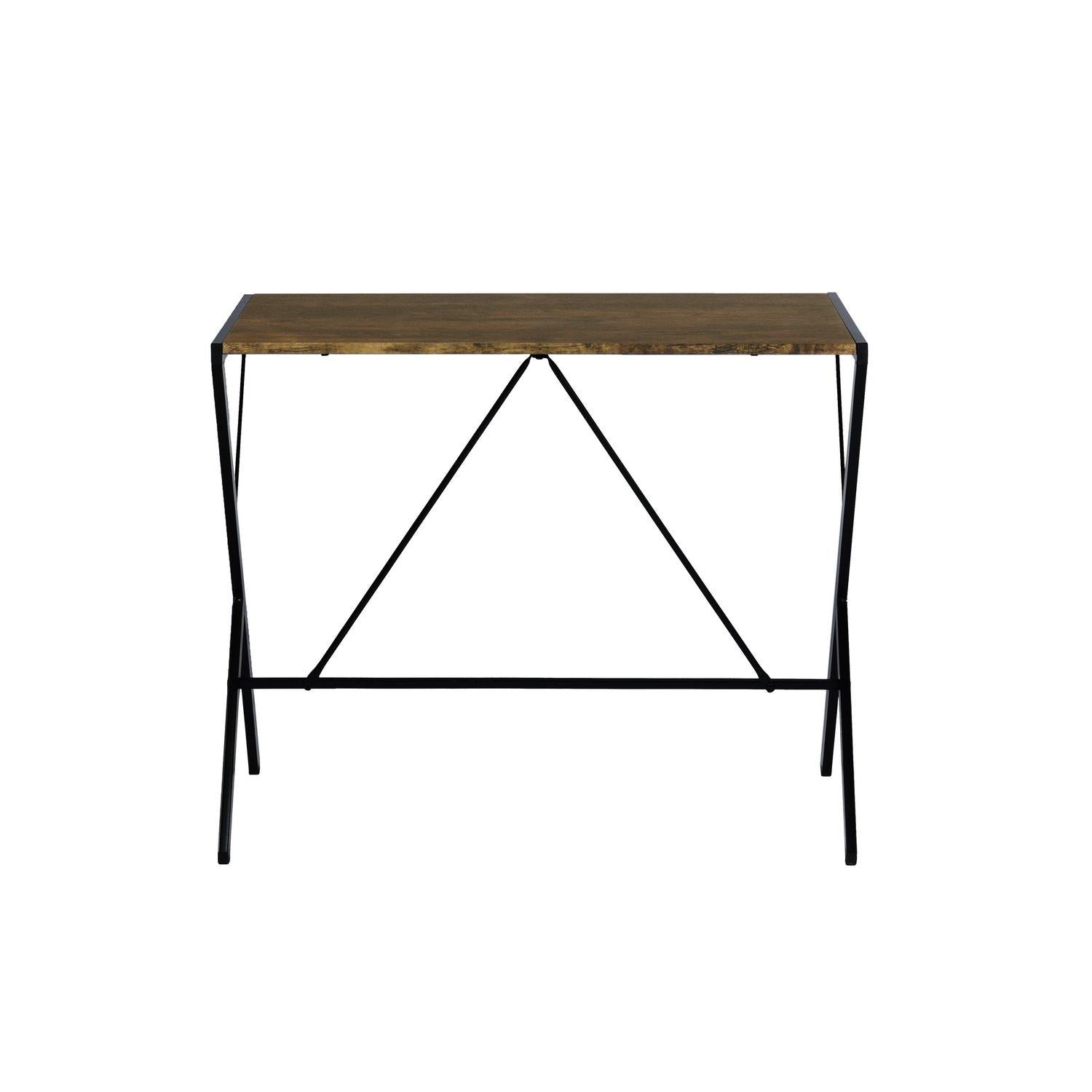 FurnitureR Computer Desk 90x48 cm Black Writing Table with Metal Frame