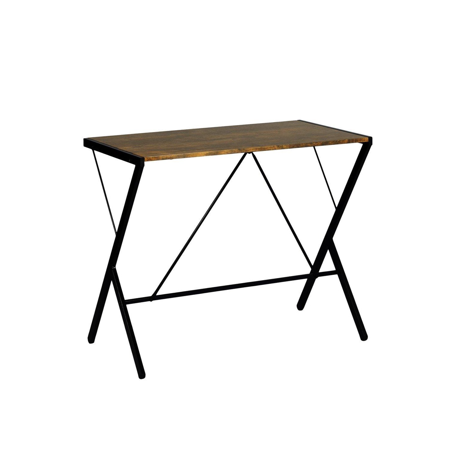 FurnitureR Computer Desk 90x48 cm Black Writing Table with Metal Frame