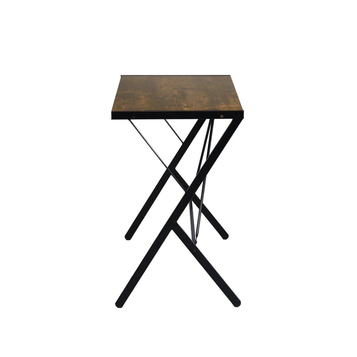 FurnitureR Computer Desk 90x48 cm Black Writing Table with Metal Frame