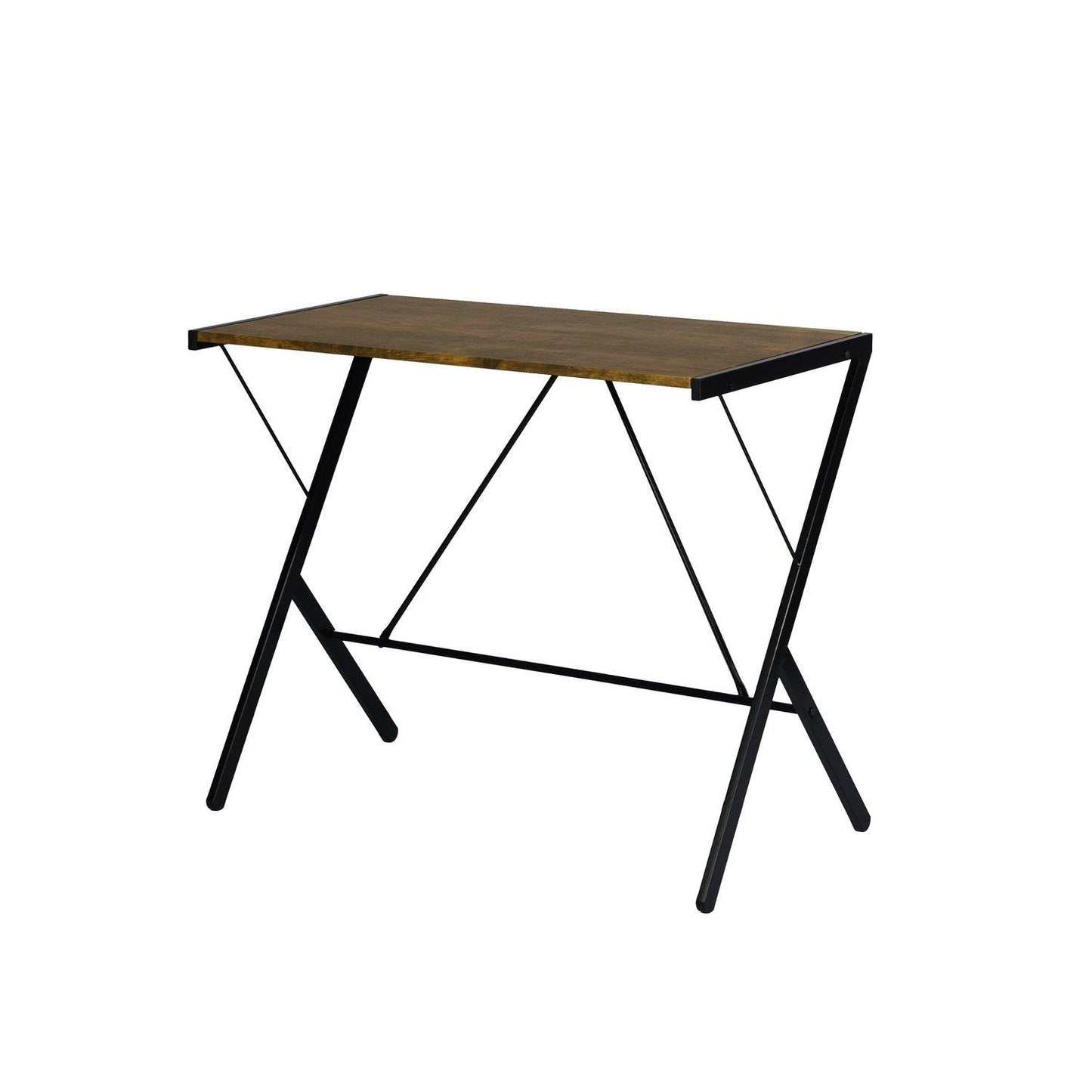 FurnitureR Computer Desk 90x48 cm Black Writing Table with Metal Frame