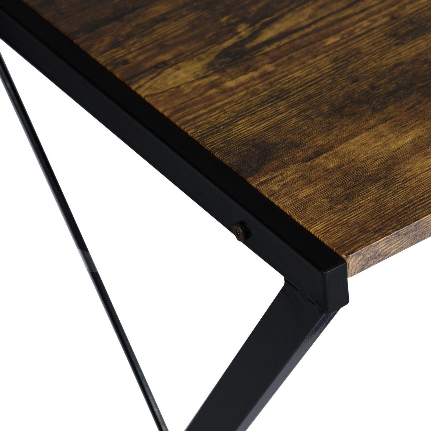 FurnitureR Computer Desk 90x48 cm Black Writing Table with Metal Frame
