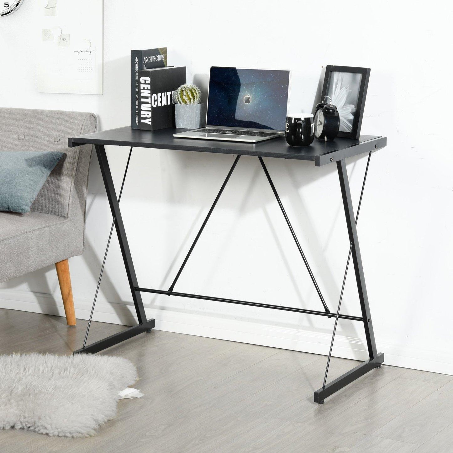 Madison Condelle Computer Desk Compact Writing Table with Metal Frame