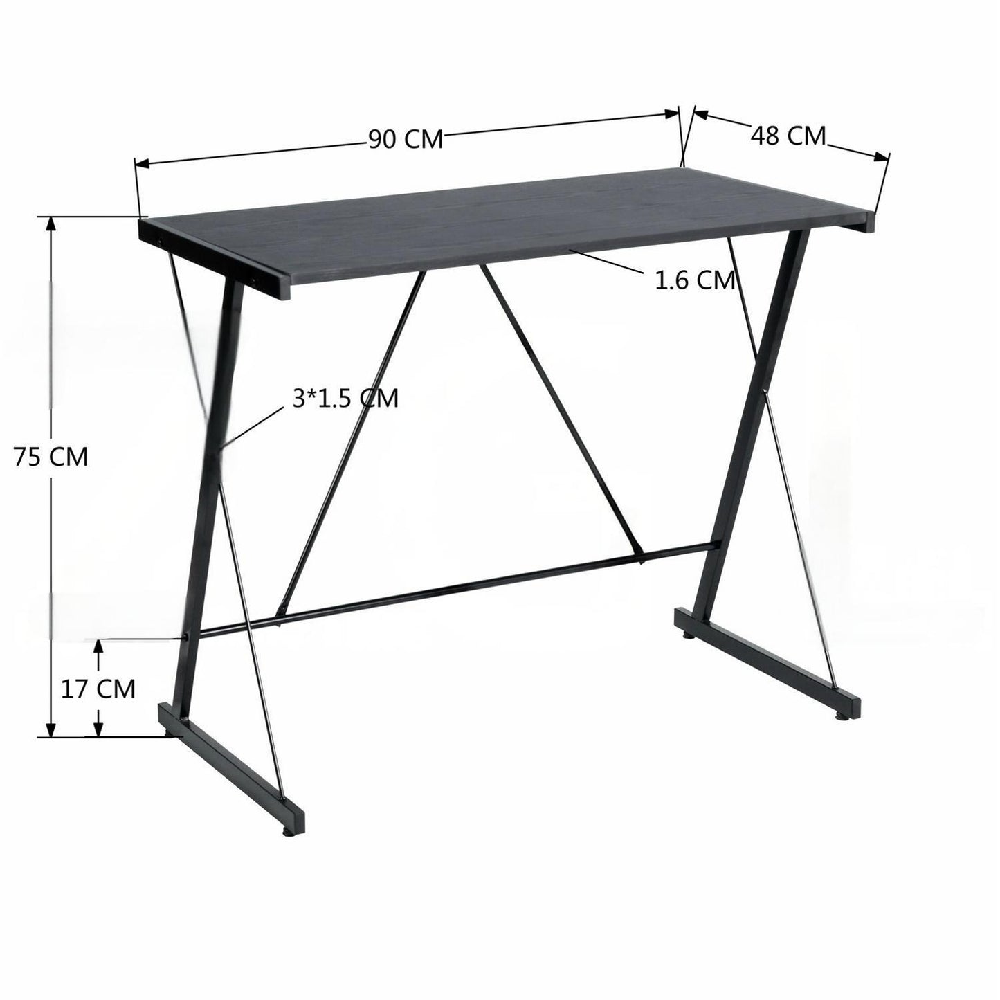 Madison Condelle Computer Desk Compact Writing Table with Metal Frame