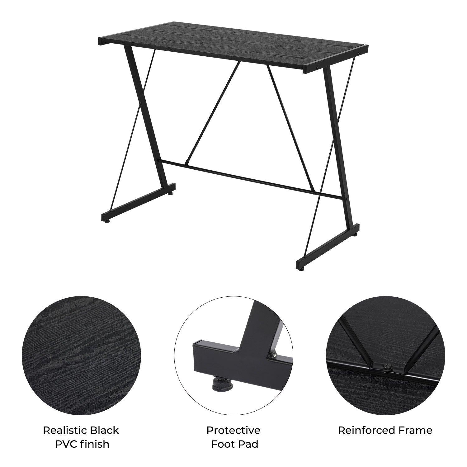 Madison Condelle Computer Desk Compact Writing Table with Metal Frame