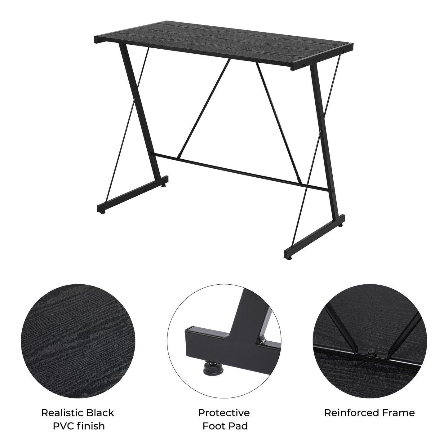 Madison Condelle Computer Desk Compact Writing Table with Metal Frame