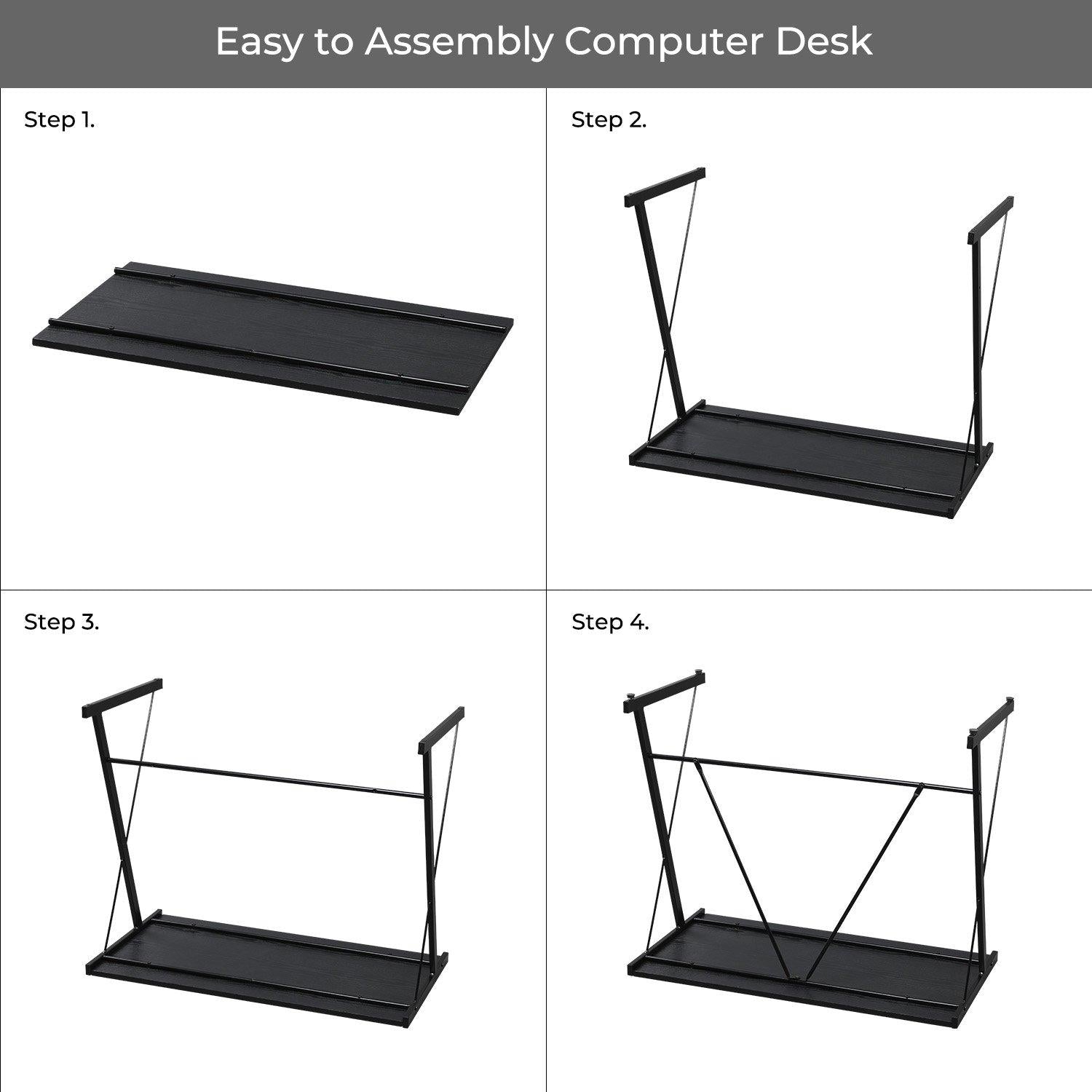 Madison Condelle Computer Desk Compact Writing Table with Metal Frame