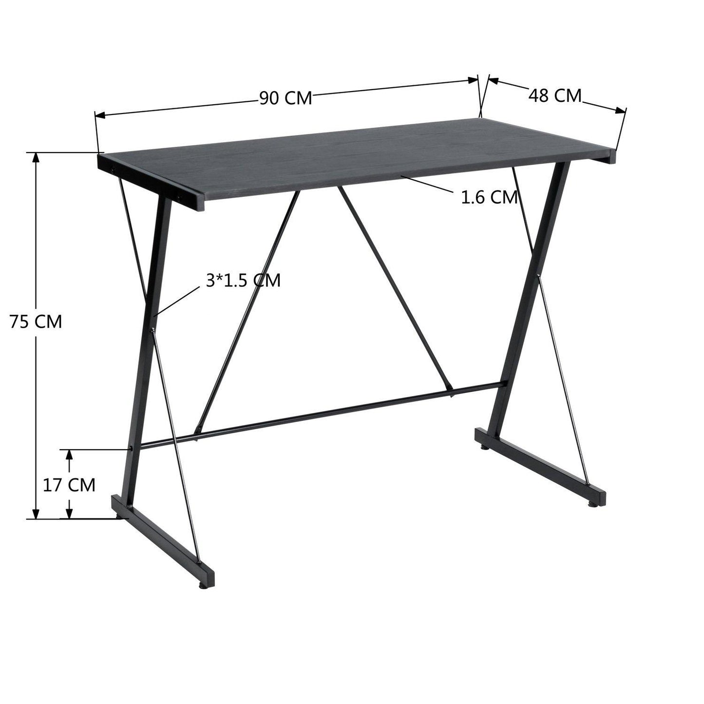 Madison Condelle Computer Desk Compact Writing Table with Metal Frame