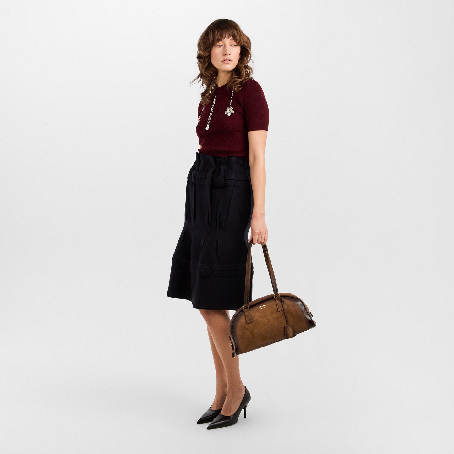 Prada Women's Suede Bowling Bag