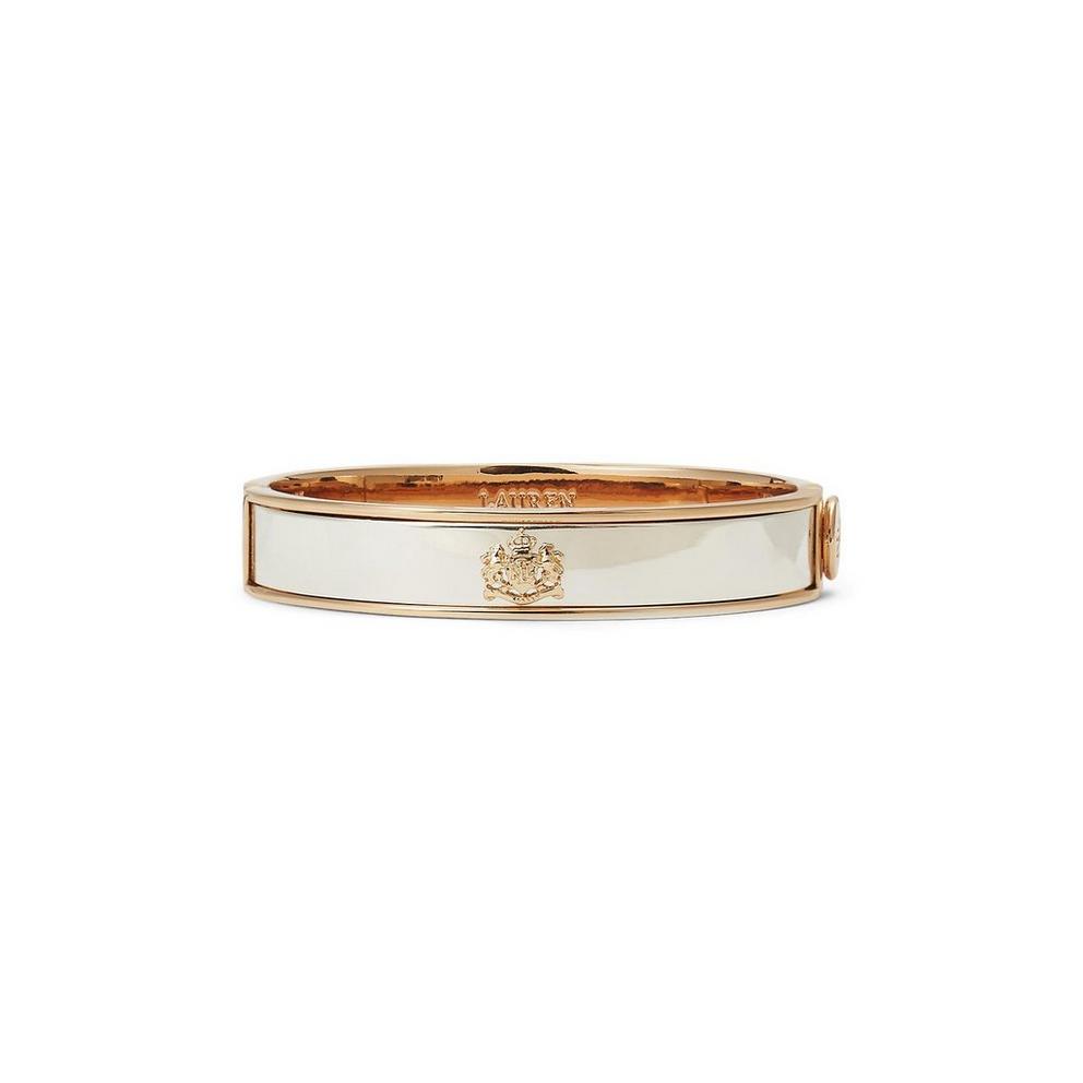 Lauren Ralph Lauren Silver & Gold Crest Logo Bangle