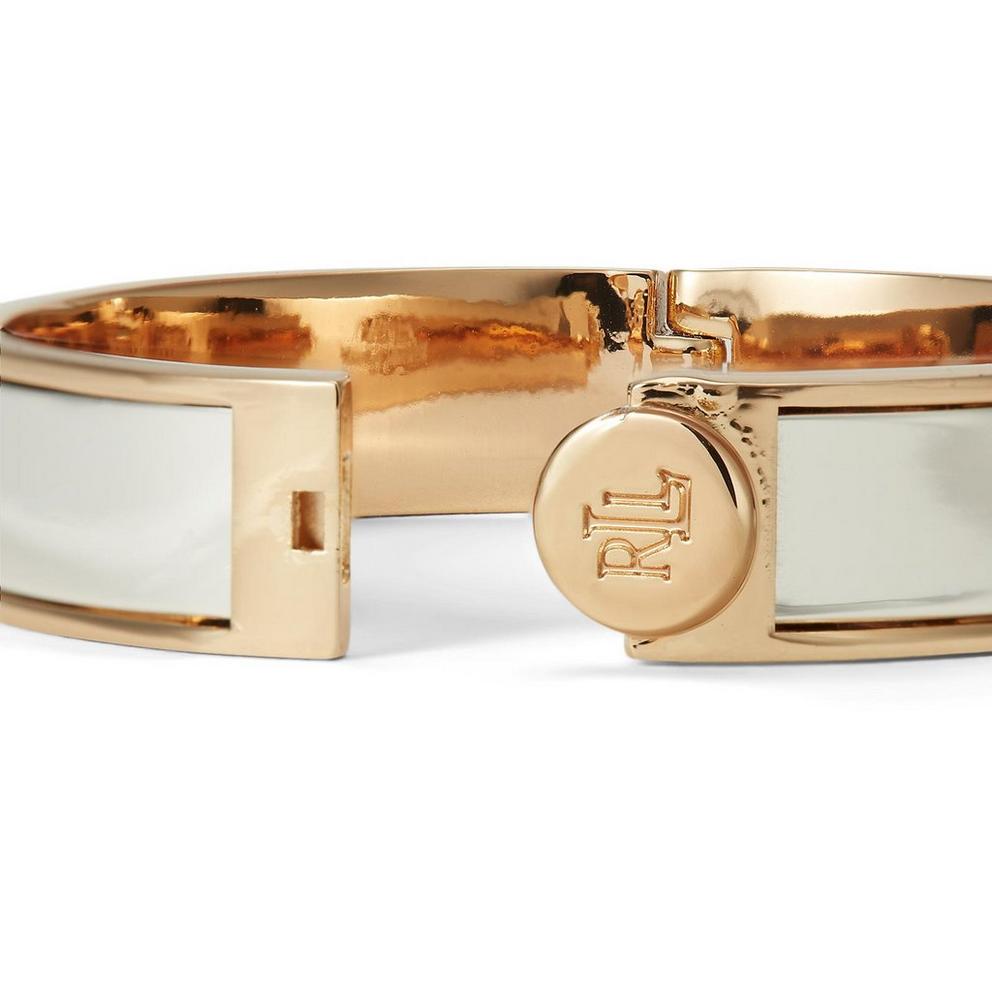 Lauren Ralph Lauren Silver & Gold Crest Logo Bangle