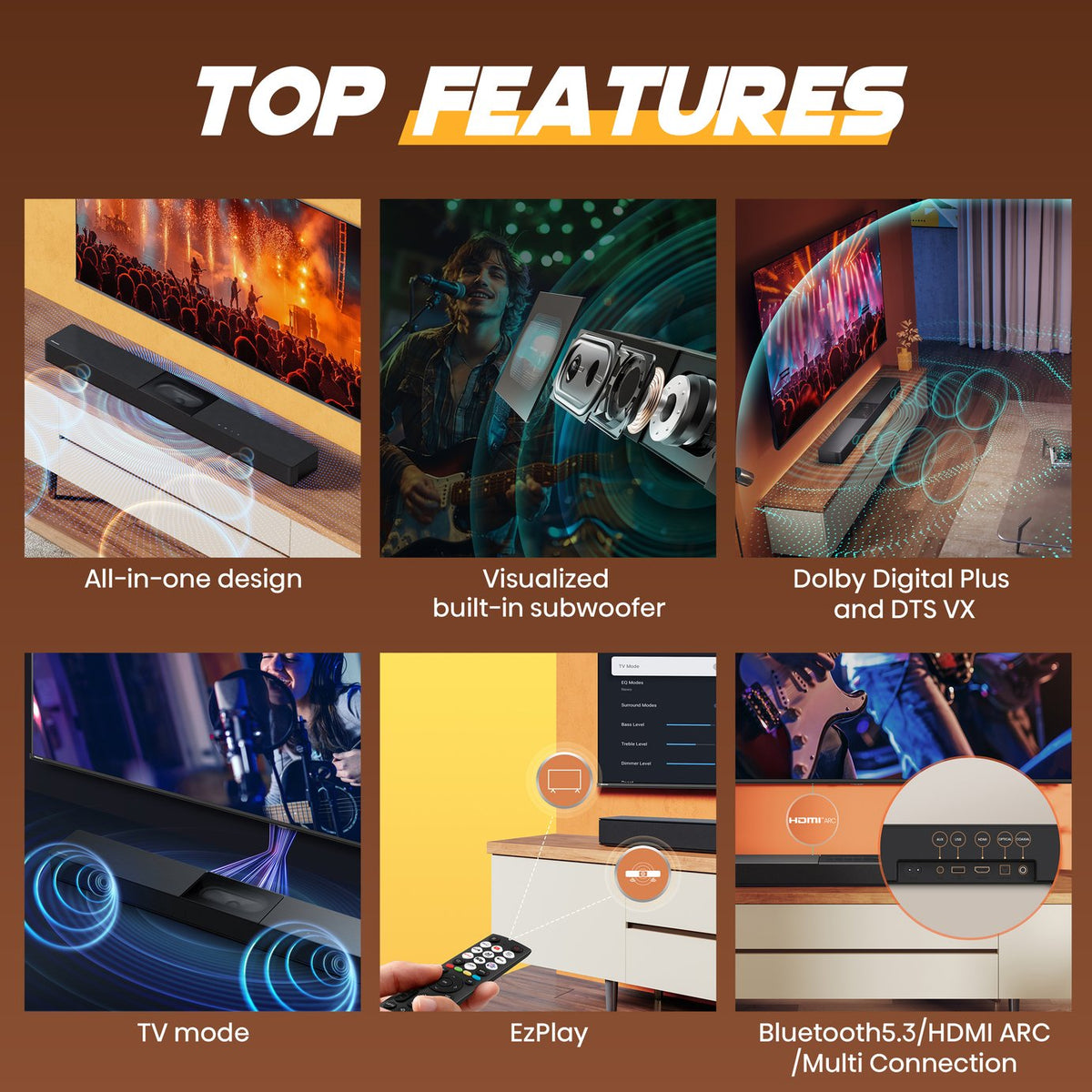 Hisense HS2000 240W 2.1Ch All-In-One Bluetooth Soundbar