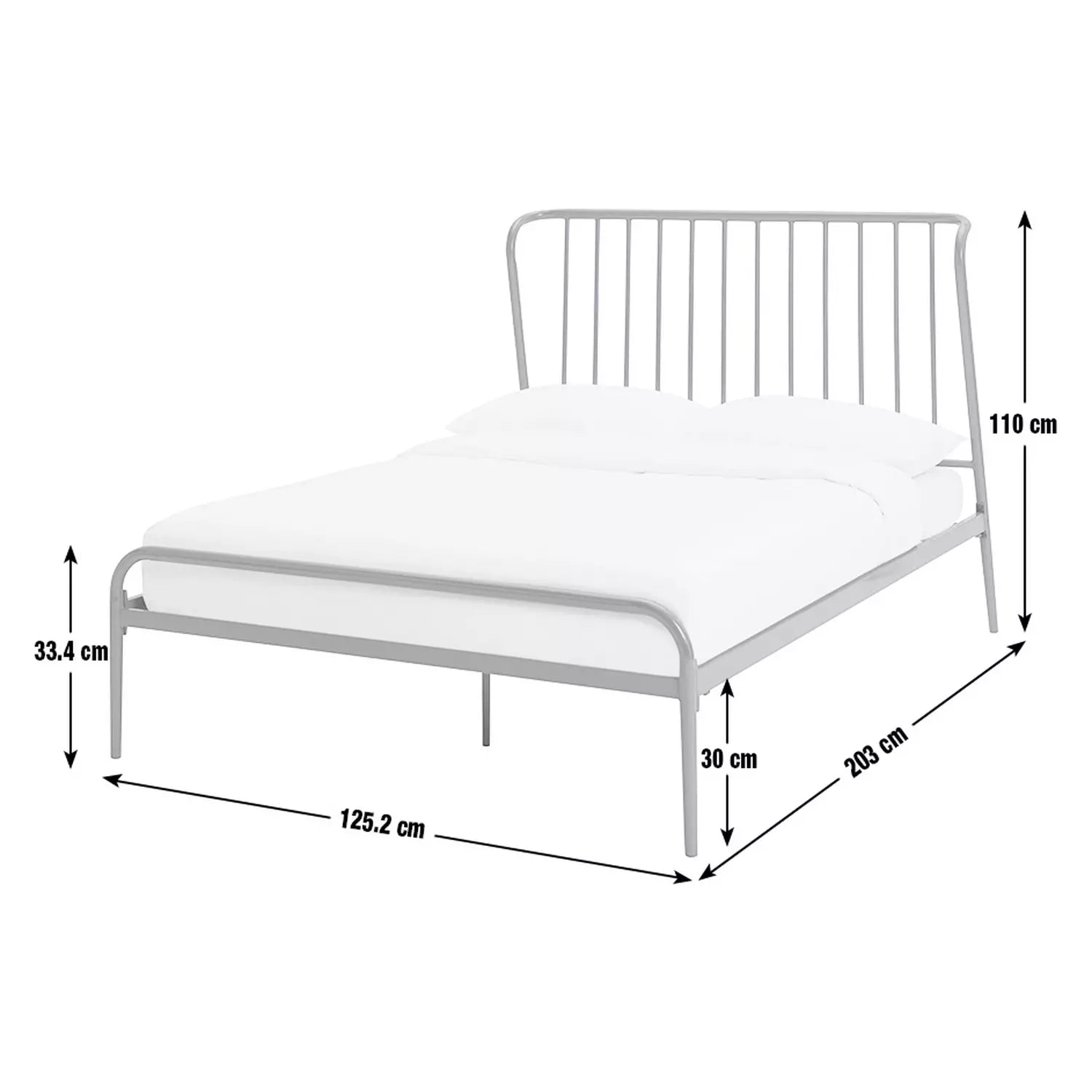 Habitat Kanso Small Double Metal Bed Frame - Sage Green